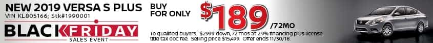 Bill Kay Nissan_Versa Versa Black Friday Offer