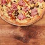 pizza on a table