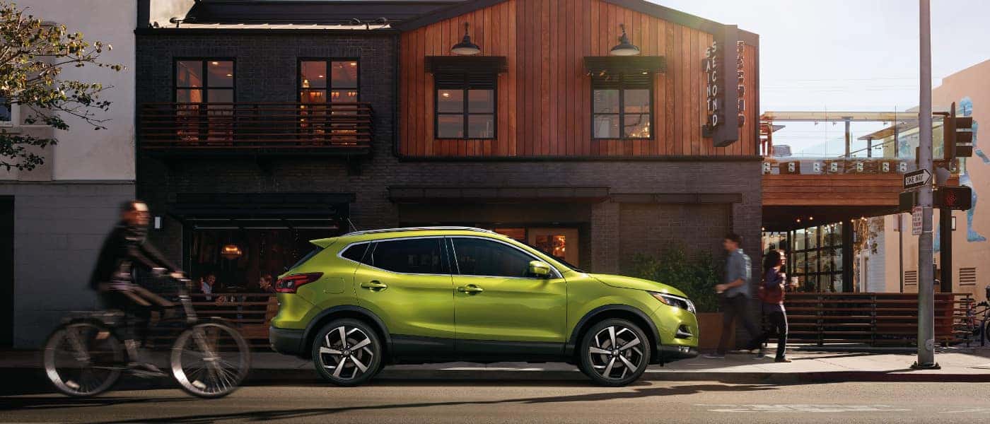 Green 2020 Nissan Rogue Sport sideview