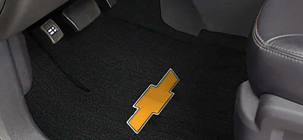 First And Second Row Premium All Weather Floor Mats In Jet Black With Volt Script Chevrolet Accessories