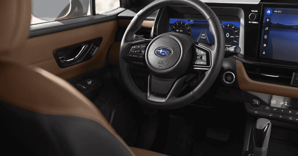 2026 Subaru Outback Touring interior shown in Java Brown Nappa Leather for sale near Austin, TX