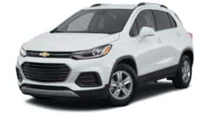 A white 2021 Chevy Trax LT is angled left.