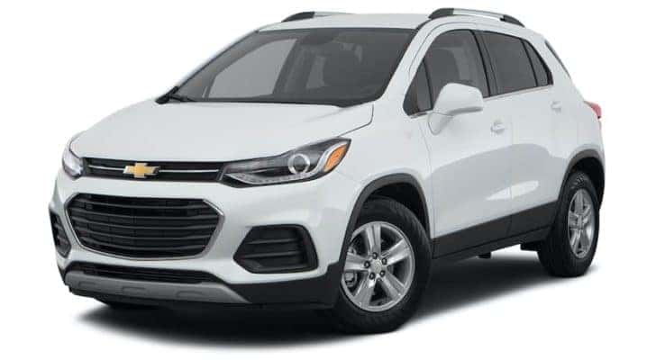 A white 2021 Chevy Trax LT is angled left.