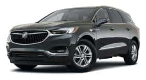 A black 2021 Buick Enclave is angled left