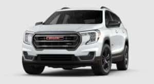 A white 2022 GMC Terrain is angled left.