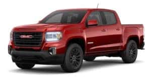 A red 2022 GMC Canyon is angled left.