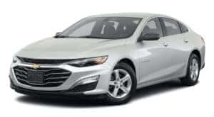A silver 2022 Chevy Malibu LS is angled left.