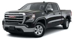 A black 2022 GMC Sierra 1500 SLE is angled left.