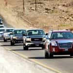 GMC SUVs and Trucks Lead Convoy...