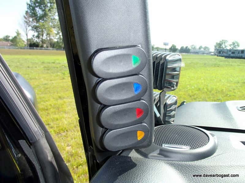 Custom Jeep A Pillar Off Road Lighting Switches