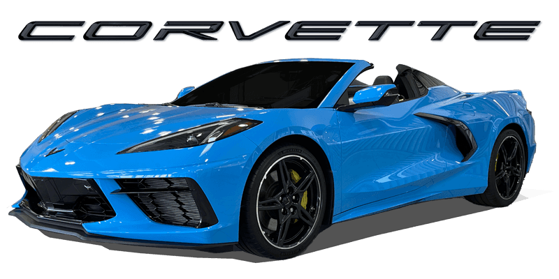 Blue C8 Corvette Convertible