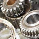 engine parts and gears disassembled