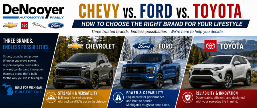 Chevy vs Ford vs Toyota Brand Comparison for Michigan Drivers