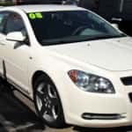 The 2008 Chevy Malibu in White