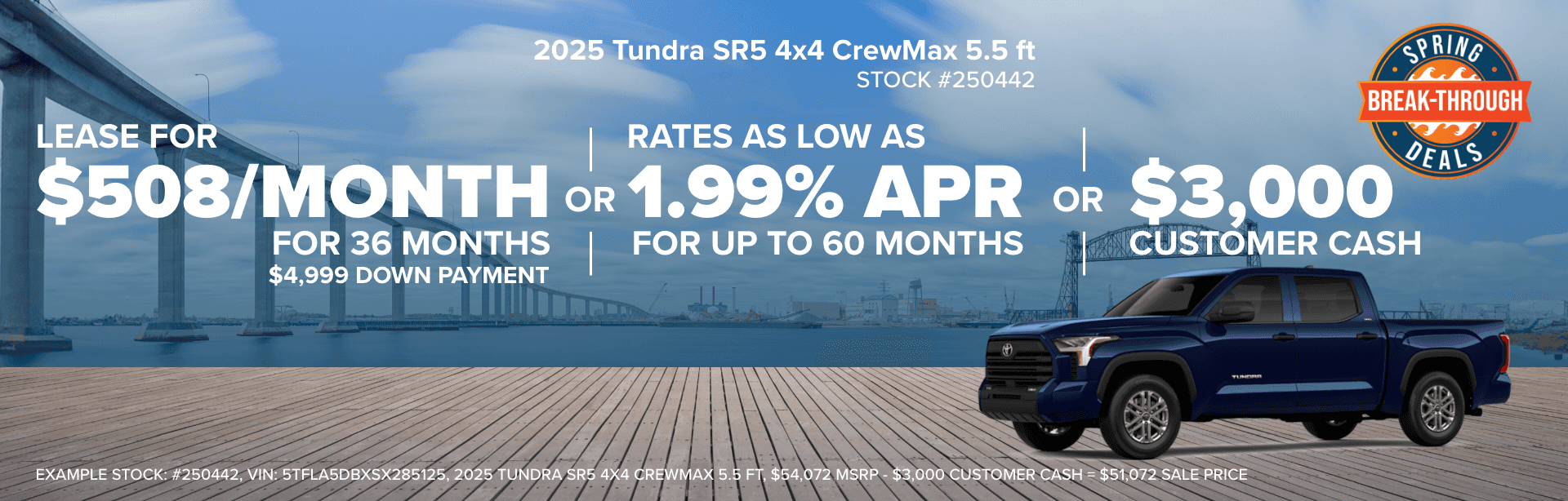 2025 Tundra SR5 4x4 CrewMax 5.5 ft