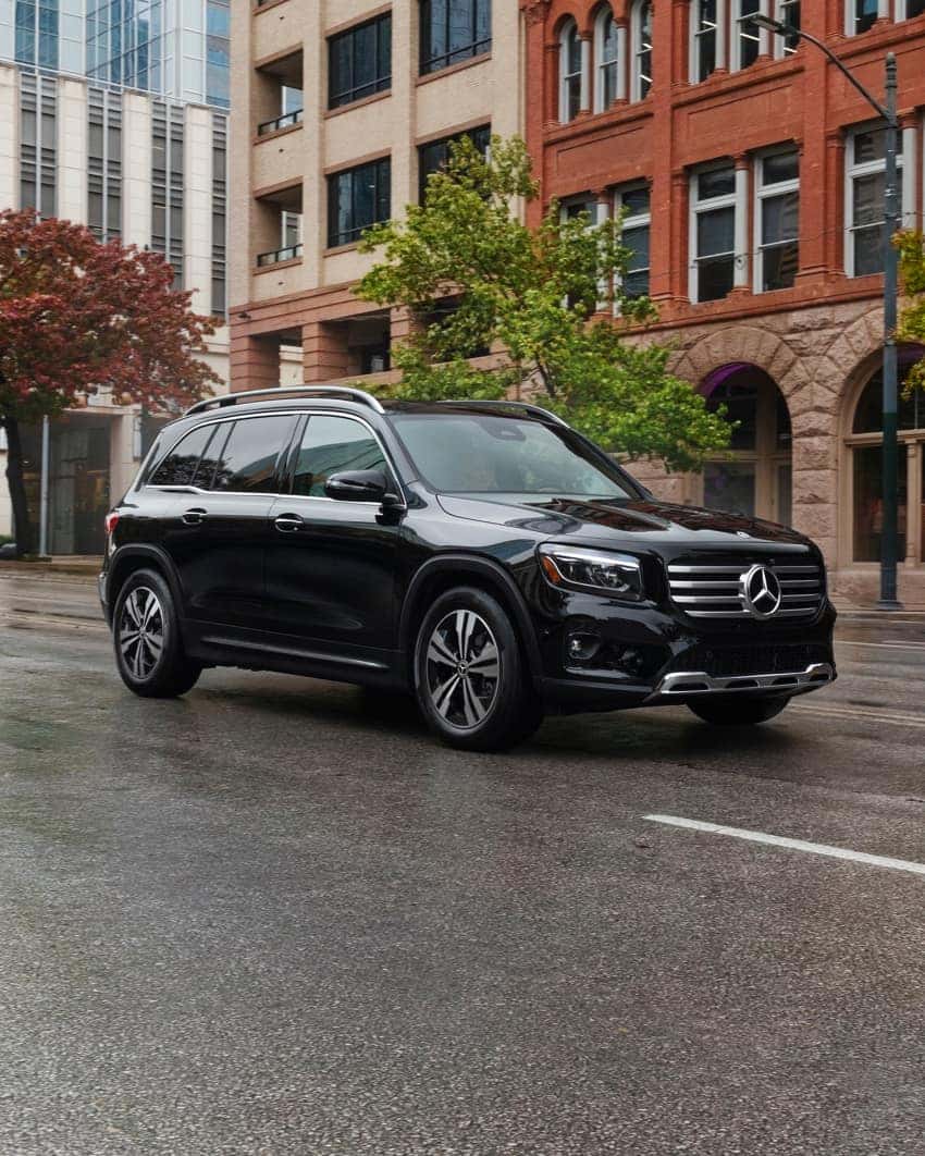 2026 GLB SUV upright stance and long wheelbase design