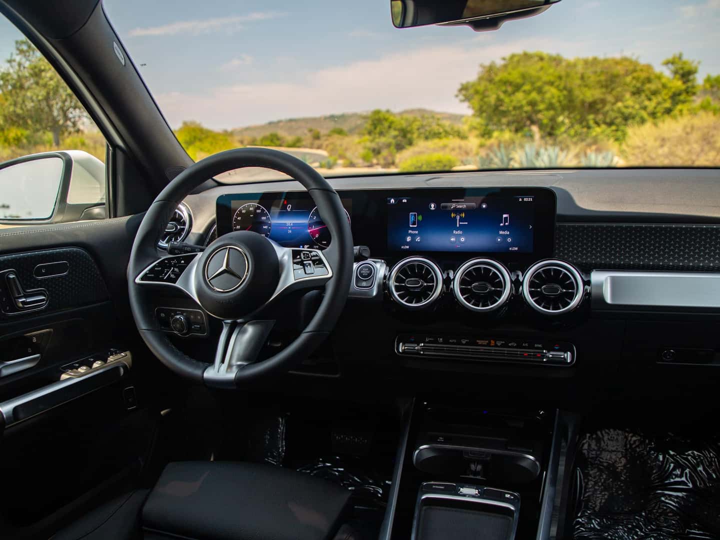 2026 GLB SUV surround-view camera Burmester sound system and head-up display