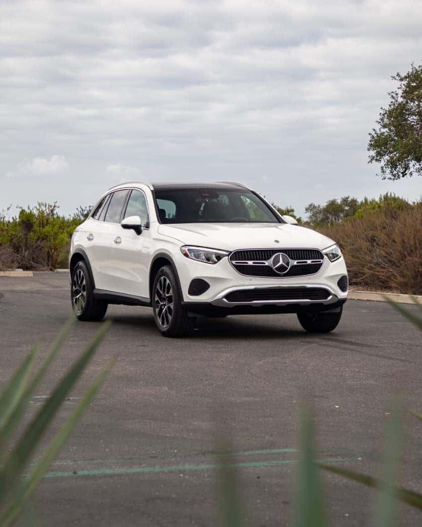 2026 GLC 350e SUV sleek silhouette and athletic profile