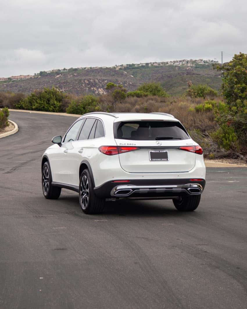 2026 GLC 350e SUV AMG body styling with 19-inch AMG wheels and Night Package