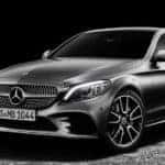 Gray 2019 Mercedes-Benz C-Class on black background