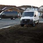 Mercedes-Benz Sprinter and Metris Vans parked together on jobsite