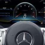 Steering wheel and speedometer inside C 63 Sedan
