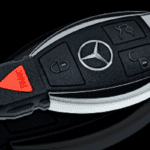 Closeup of Mercedes-Benz key fob