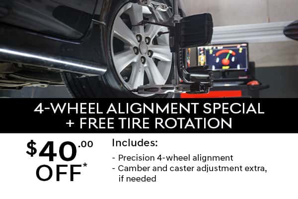4 Wheel Alignment + FREE Tire Rotation Special