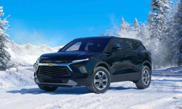 2023 Chevy Blazer exterior in snow