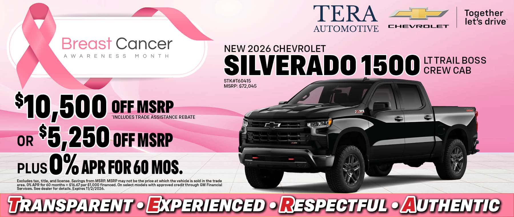 2026 Chevrolet Silverado 1500 Offer | Tera Chevrolet