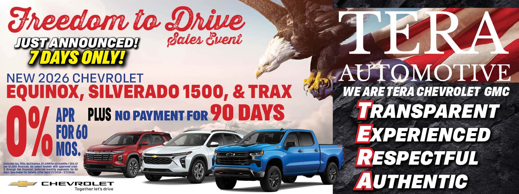 2026 Chevrolet Finance Offer | TERA Chevrolet