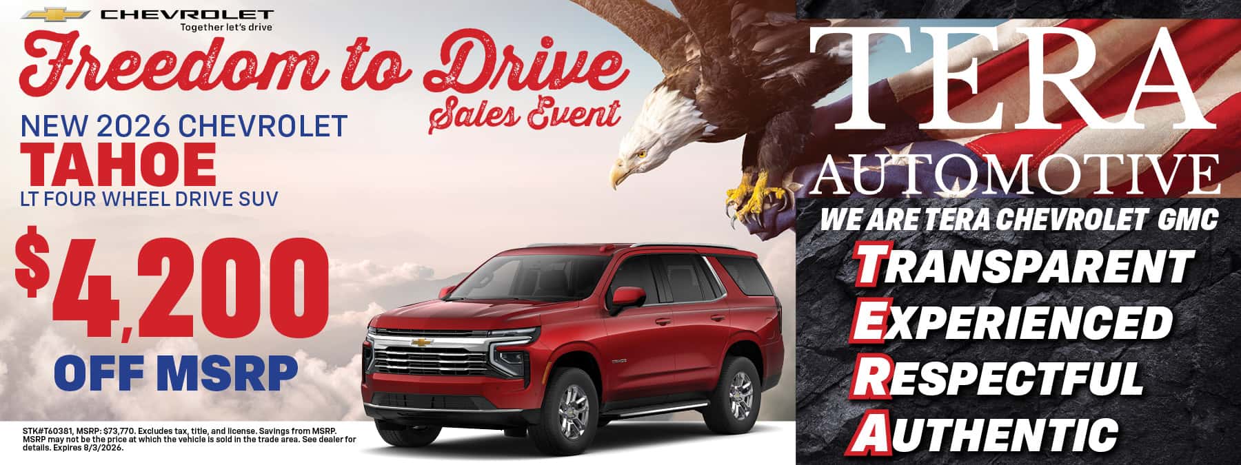 2026 Chevy Tahoe Offer