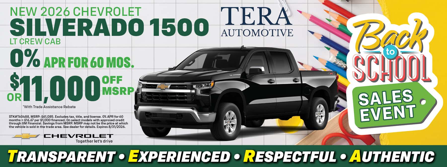 2026 Chevrolet Silverado 1500 Buy Finance Offer | Tera Chevrolet