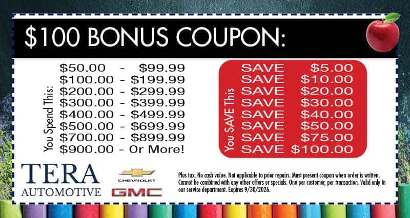 Spend More, Save More; Save up to $100 when you spend up to $900 or more