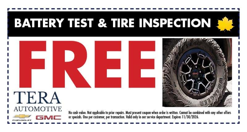 Battery Test & Tire Inspection | Tera Chevy