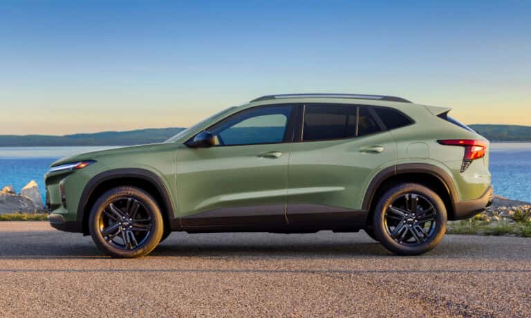 2026 Chevy Trax side view by the lake