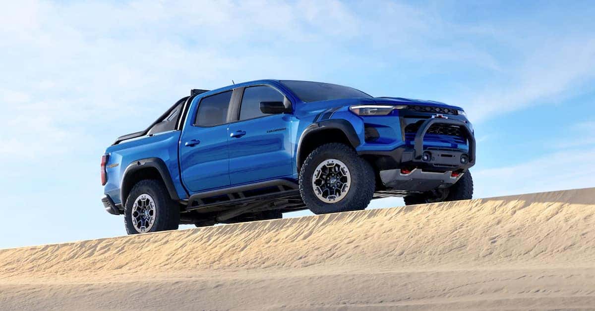 2023 Chevrolet Colorado - Blue Front Side View on Sand