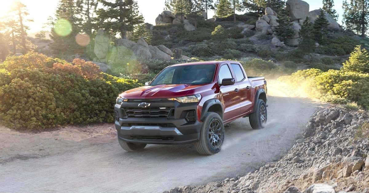 2023 Chevrolet Colorado in Red - On Dirt Road