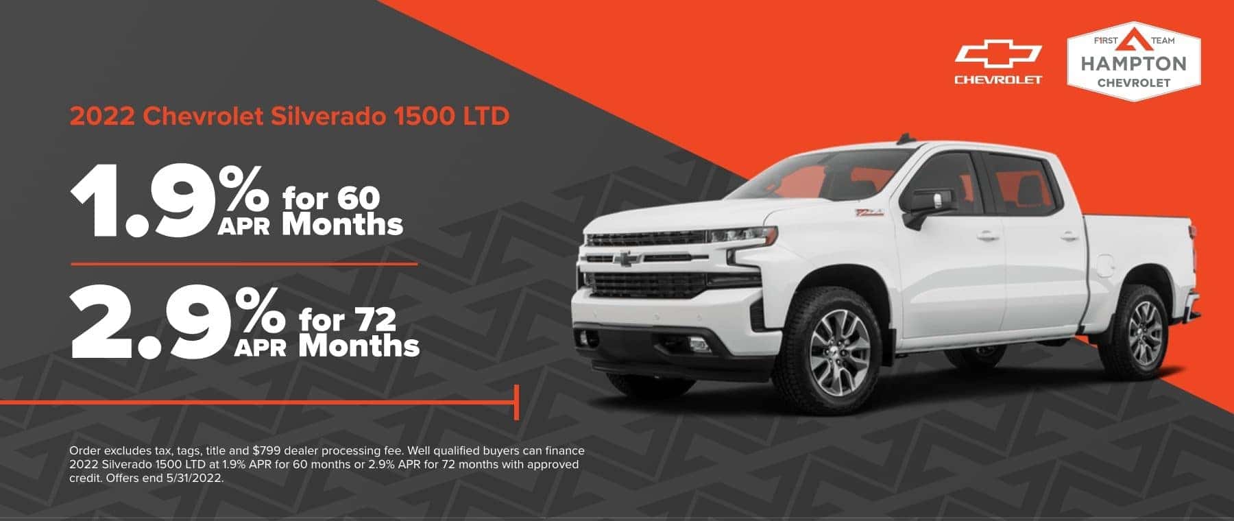 1.9% APR for 60 months or 2.9% APR for 72 months