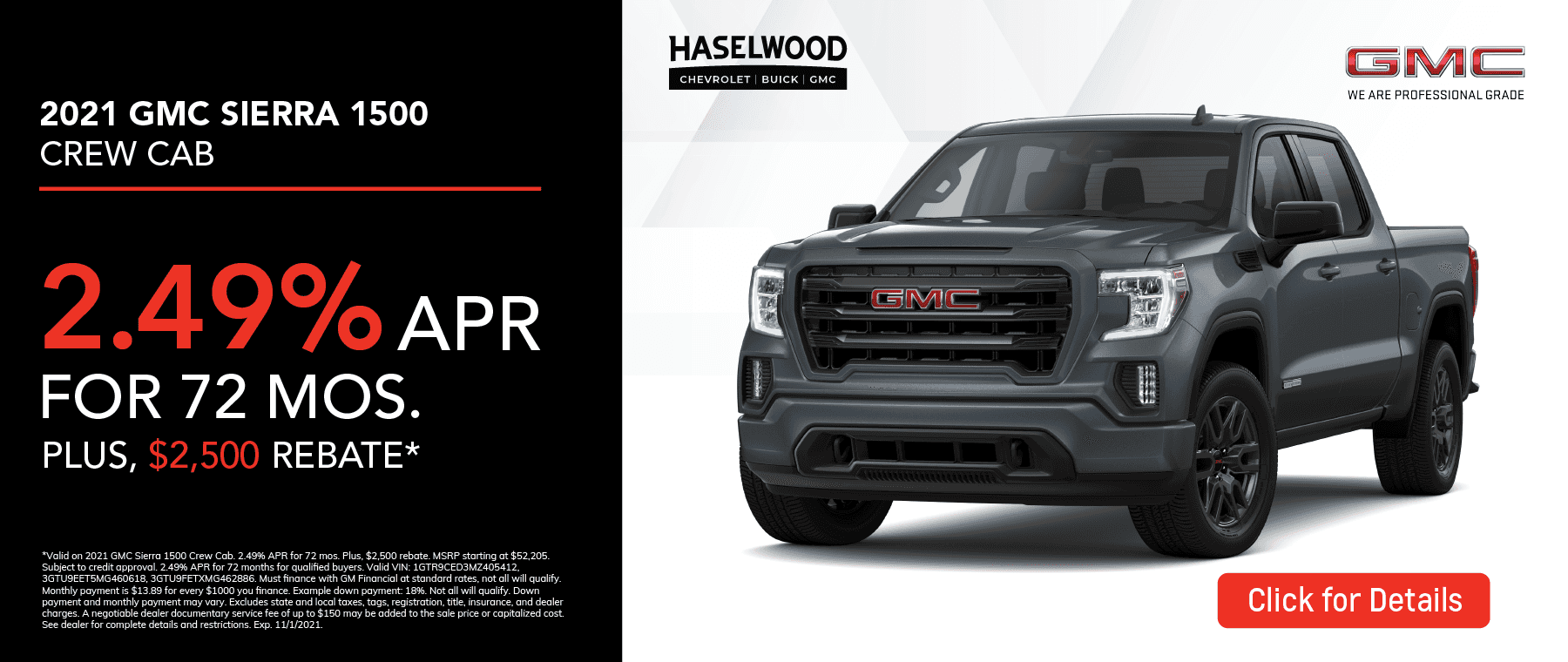 2021 GMC Sierra 1500 Crew Cab 2.49% APR Bremerton WA