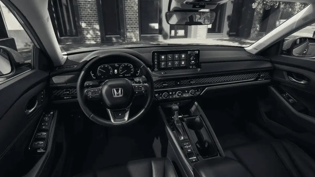 2026 Honda Accord near Smithtown, NY, wide dashboard view with steering wheel, digital gauges, touchscreen display, and center console