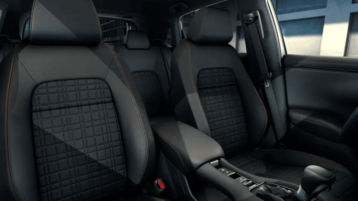 2026 Honda HR-V near Smithtown, NY, front seats with quilted fabric insert and contrast stitching, plus center console and shifter