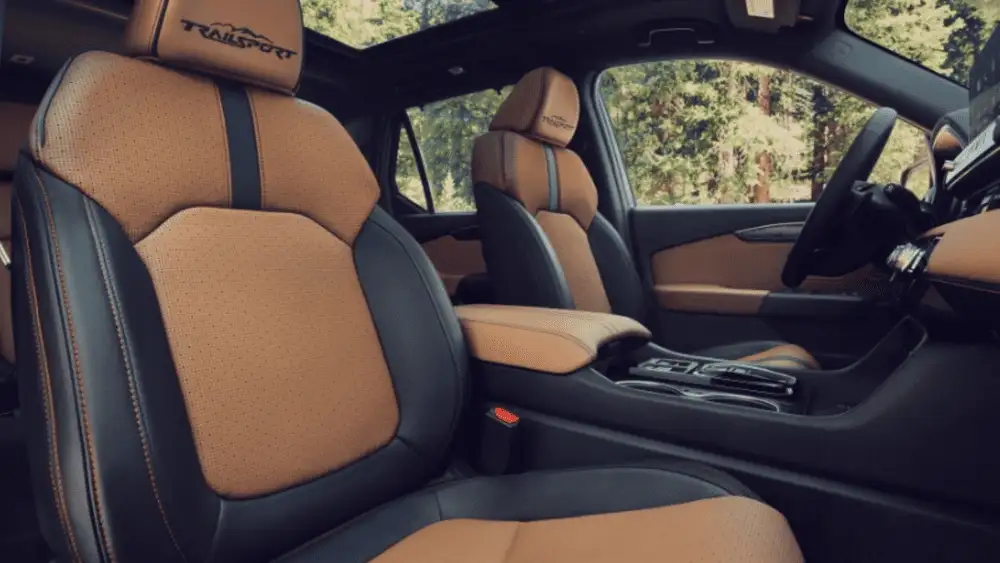 2026 Honda Passport near Smithtown, NY view from the back seat showing the dash, touchscreen, and front cabin layout