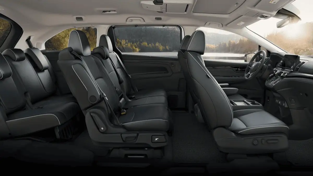2026 Honda Odyssey near Smithtown, NY interior view showing three rows of seating, spacious cabin, and easy access for families