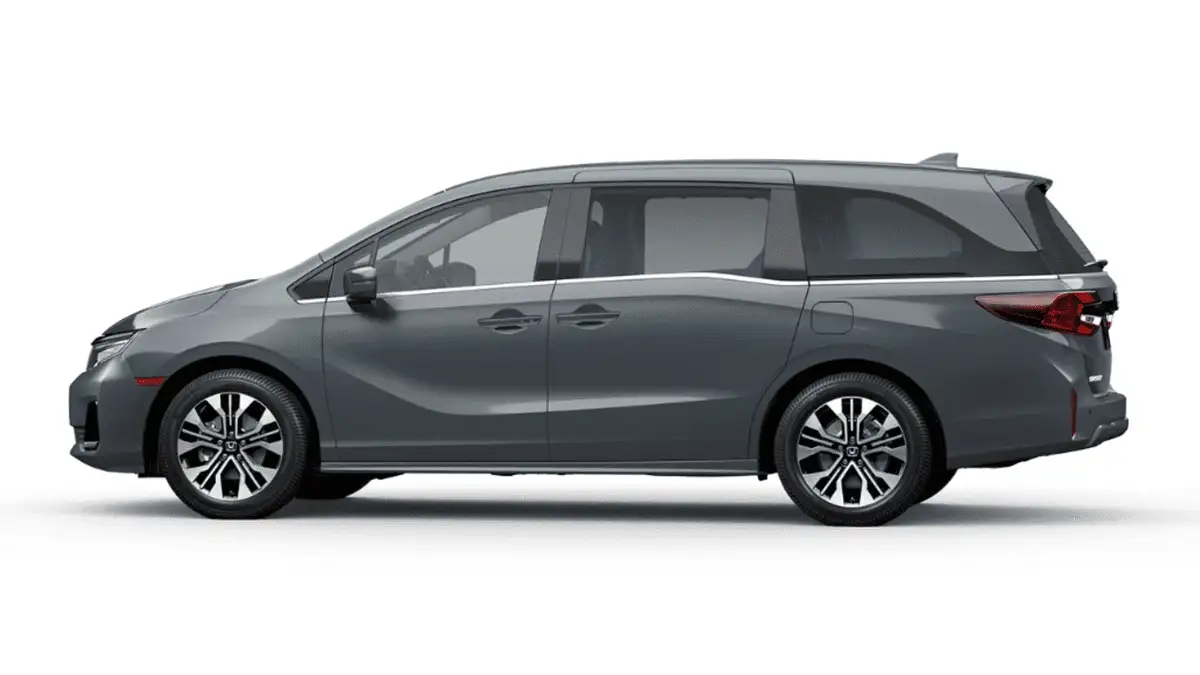 2026 Honda Odyssey near Smithtown, NY gray minivan in side profile on a white background, showing family-friendly exterior design