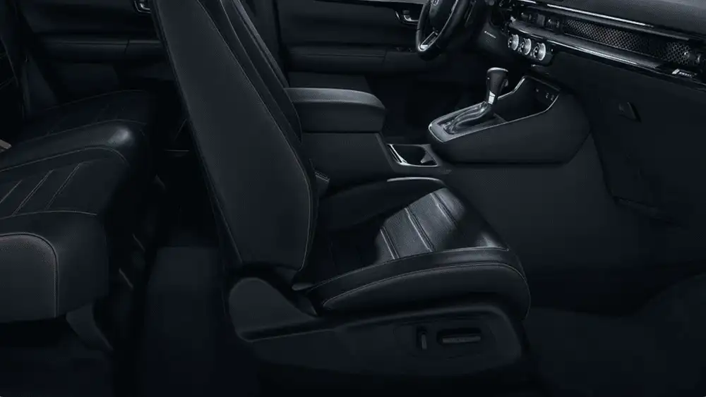 2026 Honda CR-V black leather front seats and center console interior view near Commack NY