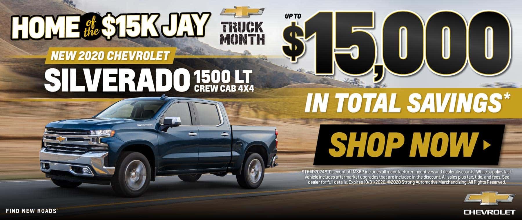 New 2020 Chevrolet Silverado up to $15,000 in Total Savings - SHOP NOW