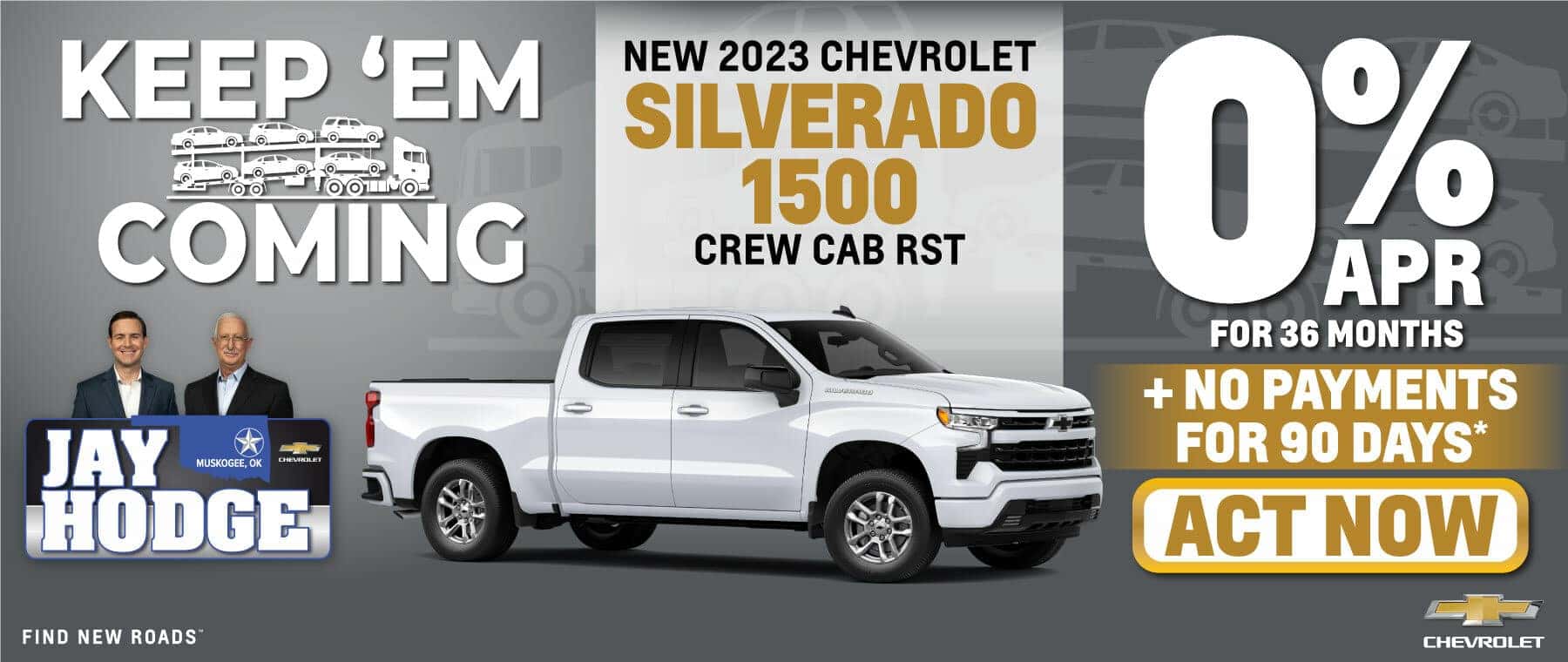 New 2023 Silverado 1500 Crew Cab RST - 0% APR for 36 months + no payments for 90 days
