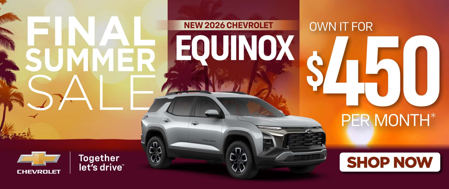 2026 Chevrolet Equinox Own it for $450/mo