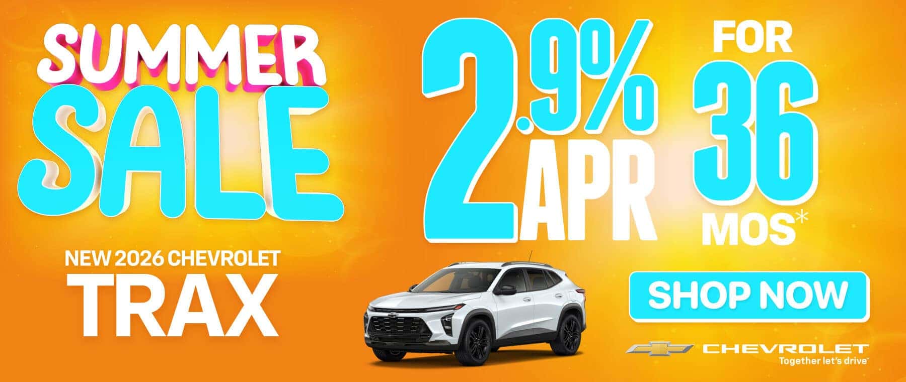 New 2026 Chevrolet Trax 2.9% APR for 36 Months*